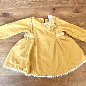 Rachel Zoe yellow velvet baby/toddler dress 18m